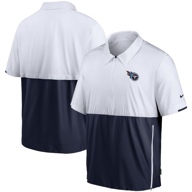 Veste à demi-glissière pour homme Nike Tennessee Titans Sideline Coaches - Blanc/Bleu marine