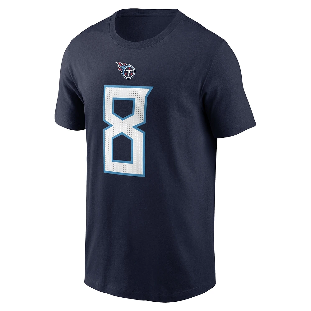 Men's Nike Will Levis Navy Tennessee Titans  Player Name & Number T-Shirt