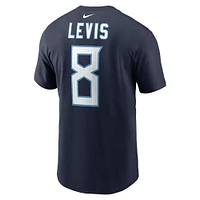 Men's Nike Will Levis Navy Tennessee Titans  Player Name & Number T-Shirt