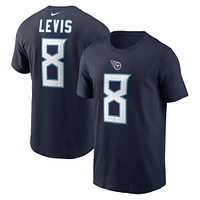 Men's Nike Will Levis Navy Tennessee Titans  Player Name & Number T-Shirt