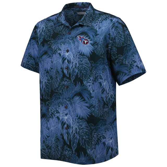 Chemise boutonnée Tommy Bahama Navy Tennessee Titans Big & Tall Coast Luminescent Fronds Camp IslandZone
