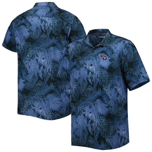 Chemise boutonnée Tommy Bahama Navy Tennessee Titans Big & Tall Coast Luminescent Fronds Camp IslandZone