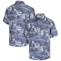 Chemise boutonnée pour homme Tommy Bahama bleu marine Tennessee Titans Coconut Point Isla Palmetta Camp