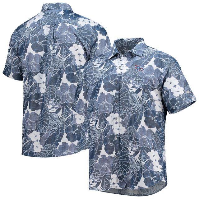 Chemise boutonnée IslandZone à motif floral des Tennessee Titans de Tommy Bahama pour homme, bleu marine