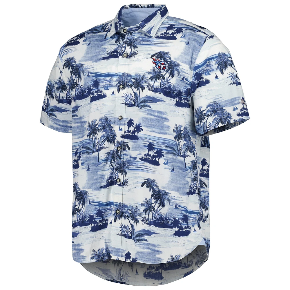 Men's Tommy Bahama Navy Tennessee Titans Sport Tropical Horizons Button-Up Shirt