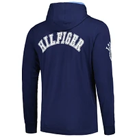 T-shirt à capuche manches longues Tommy Hilfiger pour hommes Tennessee Titans Morgan bleu marine