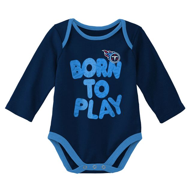 Lot de deux bodys à manches longues pour nouveau-nés et bébés bleu marine/gris chiné Tennessee Titans Born To Win