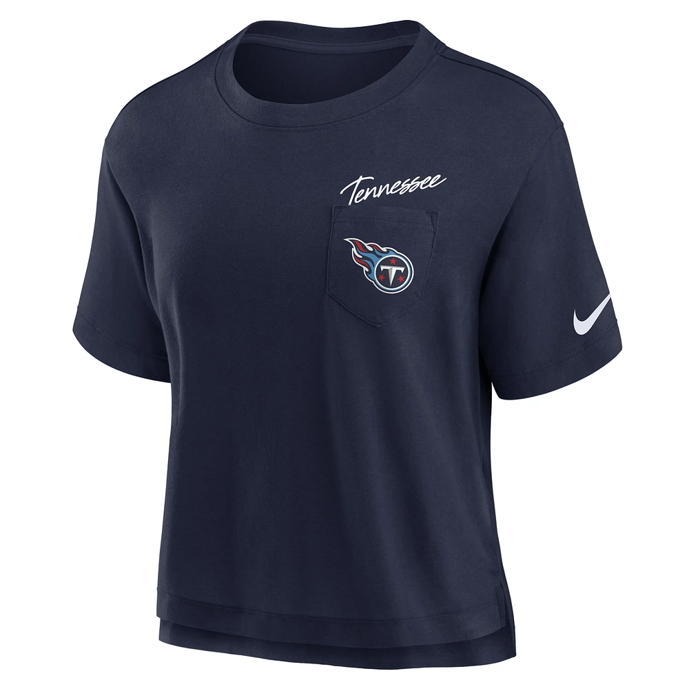 Women's Nike  College Navy Tennessee Titans Performance Pocket T-Shirt