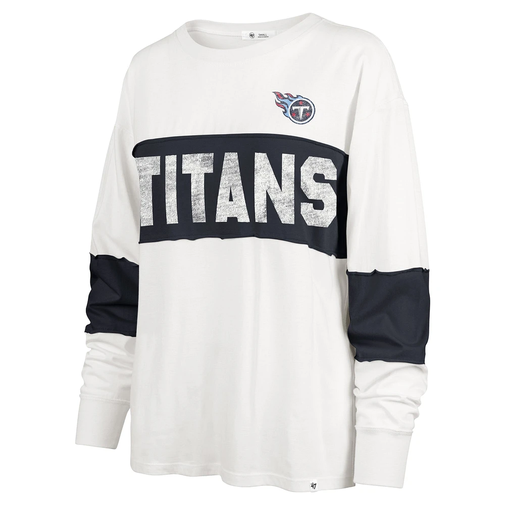 T-shirt à manches longues pour femme '47 Cream Tennessee Titans Clubhouse Pride Taylor
