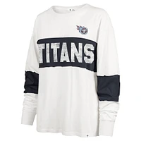 T-shirt à manches longues pour femme '47 Cream Tennessee Titans Clubhouse Pride Taylor