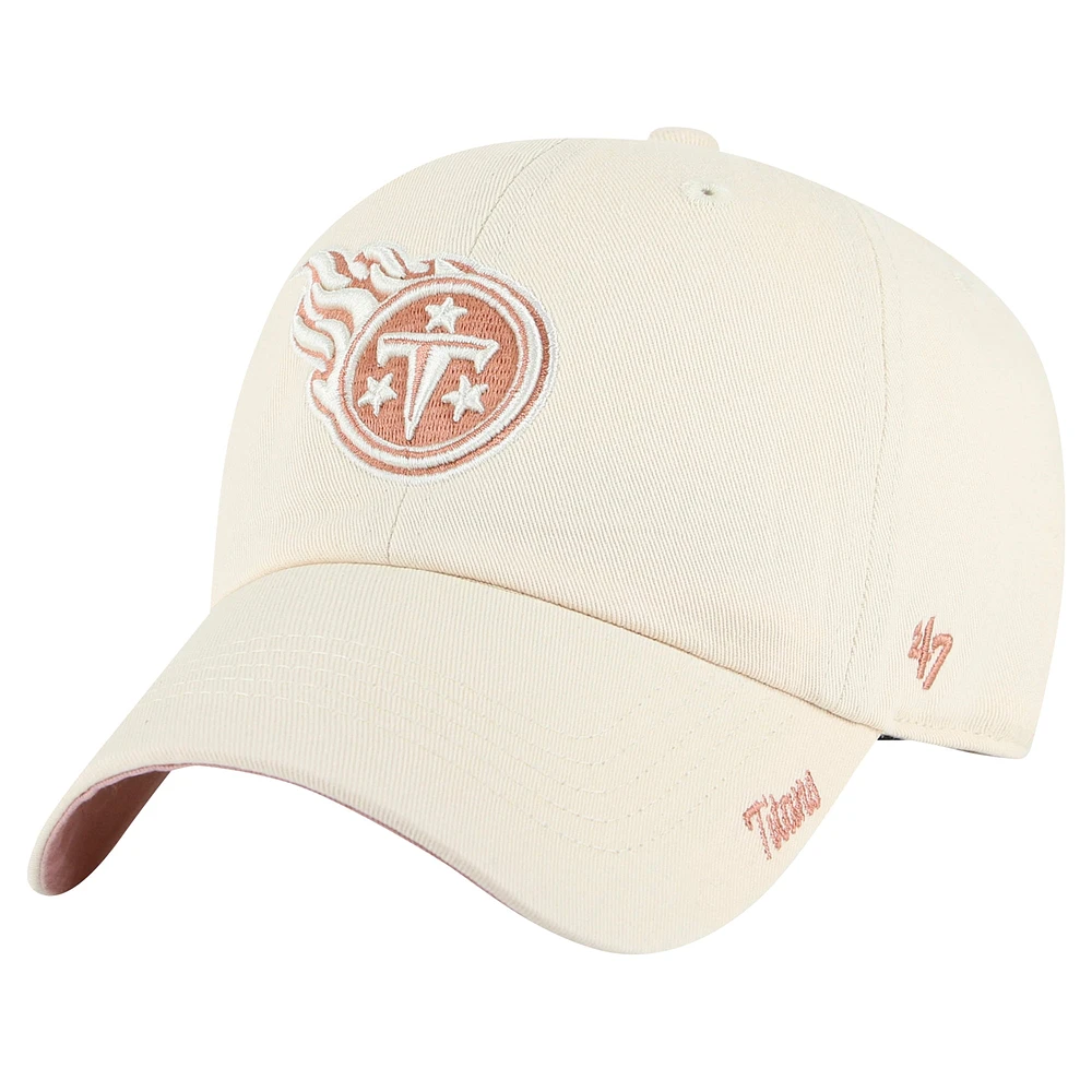 Women's '47 Natural Tennessee Titans Ballpark Cheer Clean Up Adjustable Hat