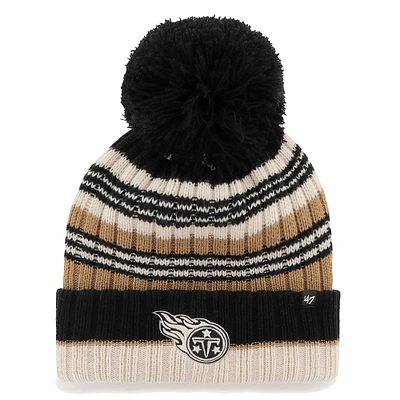 Bonnet en tricot à revers Barista '47 Natural Tennessee Titans pour femmes avec pompon