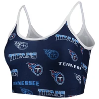 Women's Concepts Sport  Navy Tennessee Titans Breakthrough Allover Knit Lounge Bralette