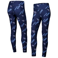 Women's Concepts Sport Navy Tennessee Titans Breakthrough Allover Print Knit Sleep Leggings