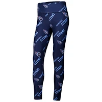 Women's Concepts Sport Navy Tennessee Titans Breakthrough Allover Print Knit Sleep Leggings