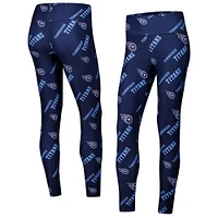 Women's Concepts Sport Navy Tennessee Titans Breakthrough Allover Print Knit Sleep Leggings