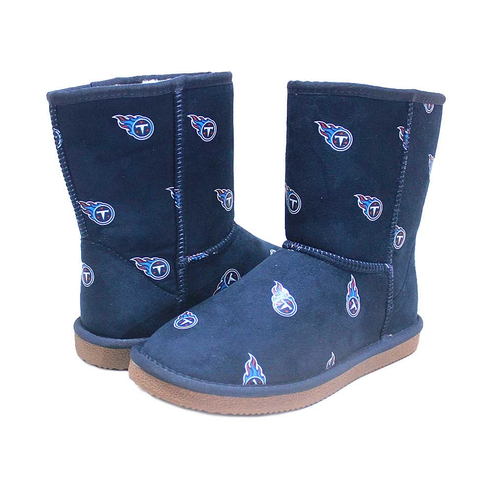 Bottes Cuce bleu marine Tennessee Titans avec logo intégral pour femmes