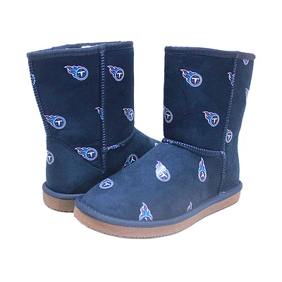 Bottes Cuce bleu marine Tennessee Titans avec logo intégral pour femmes