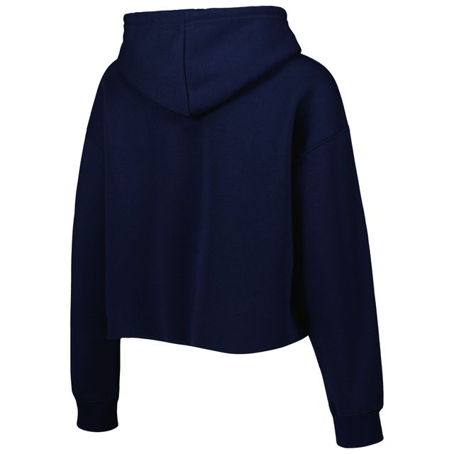 Chandail à capuchon court avec logo en cristal des Titans du Tennessee Cuce pour femme, bleu marine