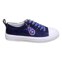 Baskets à paillettes Cuce pour femmes, bleu marine, Tennessee Titans Team