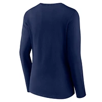 Women's Fanatics Navy Tennessee Titans Hometown Sweep Long Sleeve V-Neck T-Shirt