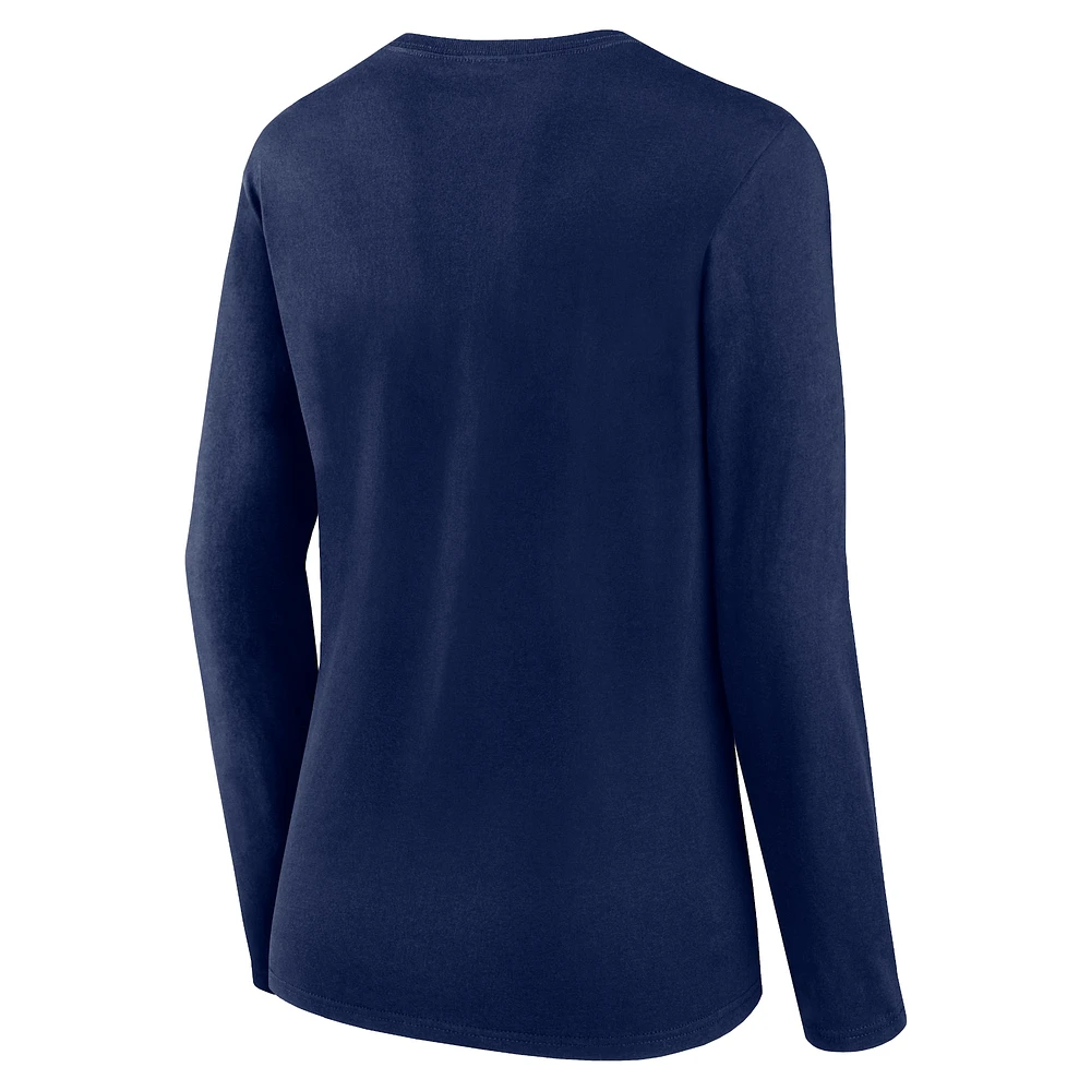 Women's Fanatics Navy Tennessee Titans Plus Foiled Play Long Sleeve T-Shirt