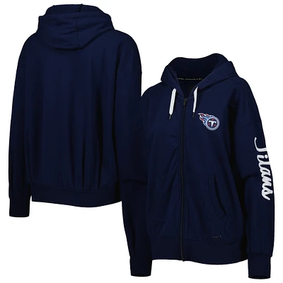 MSX by Michael Strahan Navy Tennessee Titans Emerson Sweat à capuche léger entièrement zippé pour femme