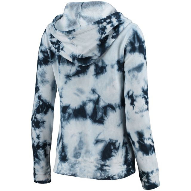 Chandail à capuchon en molleton Tie-Dye Fleece Tennessee Titans bleu marine New Era pour femme