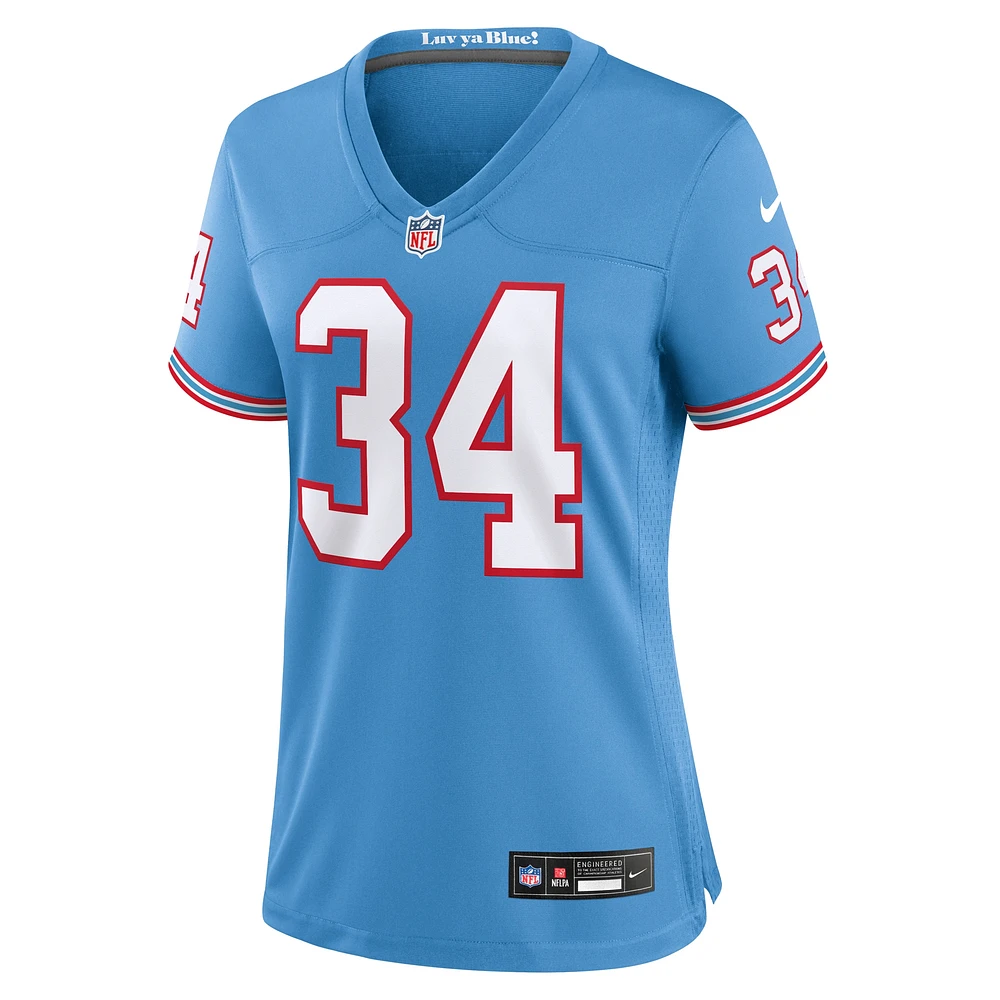 Women's Nike Earl Campbell Light Blue Tennessee Titans Oilers Throwback Retired Player Game Jersey