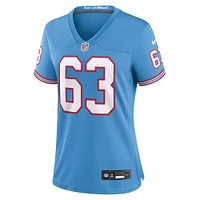 Women's Nike Mike Munchak Light Blue Tennessee Titans Oilers Throwback Retired Player Game Jersey