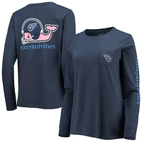 Women's Vineyard Vines Navy Tennessee Titans Helmet Long Sleeve T-Shirt