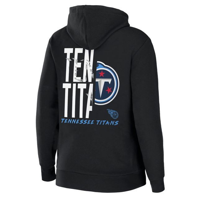 Sweat à capuche WEAR by Erin Andrews noir Tennessee Titans en molleton éponge entièrement zippé pour femme