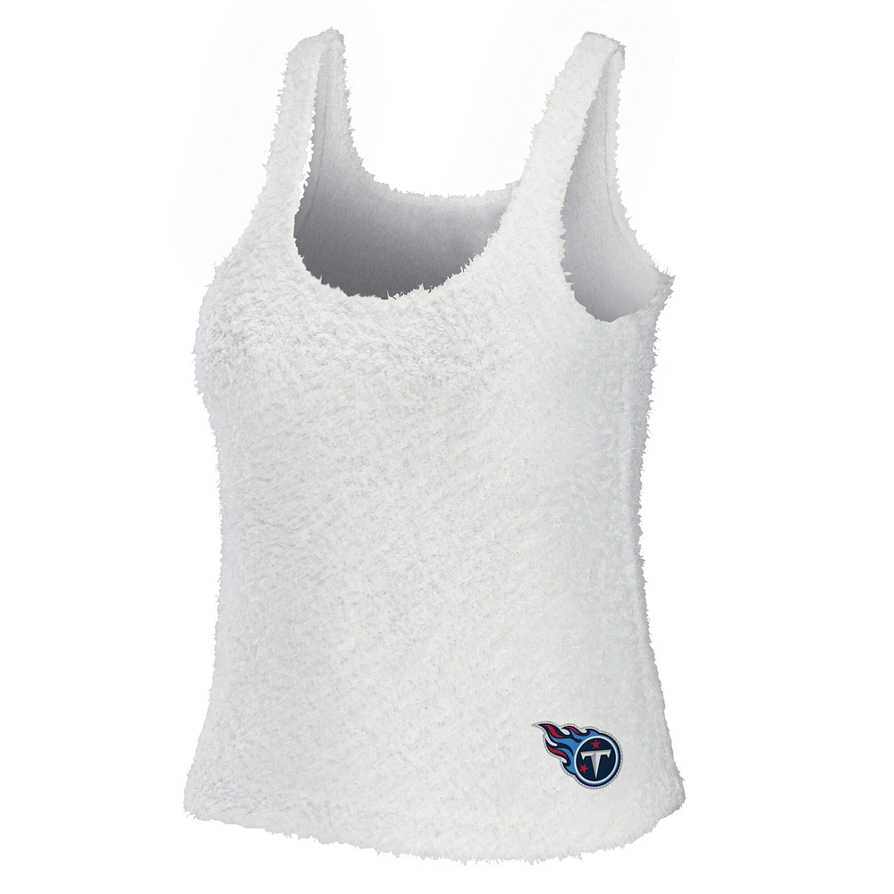 WEAR by Erin Andrews Ensemble de nuit avec débardeur et pantalon confortables à encolure dégagée Tennessee Titans crème pour femmes