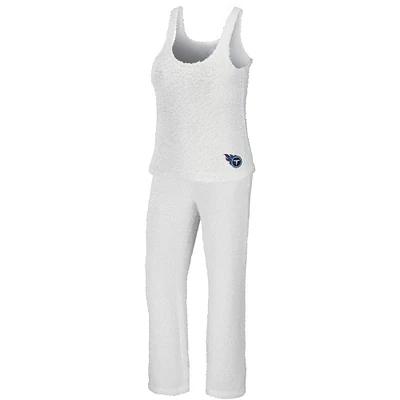 WEAR by Erin Andrews Ensemble de nuit avec débardeur et pantalon confortables à encolure dégagée Tennessee Titans crème pour femmes