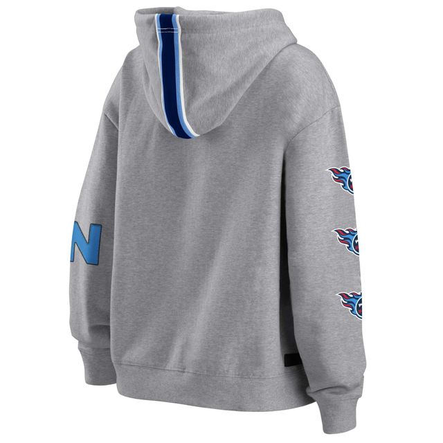 WEAR by Erin Andrews Sweat à capuche entièrement zippé gris Tennessee Titans pour femmes
