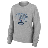 Women's WEAR by Erin Andrews Heather Gray Tennessee Titans Knit Long Sleeve Tri-Blend T-Shirt & Pants Sleep Set