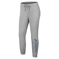 Women's WEAR by Erin Andrews Heather Gray Tennessee Titans Knit Long Sleeve Tri-Blend T-Shirt & Pants Sleep Set