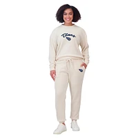 Women's WEAR by Erin Andrews  Oatmeal Tennessee Titans Rib-Knit Long Sleeve T-Shirt & Pants Lounge Set