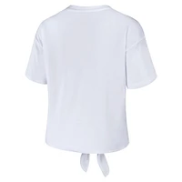 T-shirt rétro à nouer devant pour femme WEAR by Erin Andrews, blanc, des Titans du Tennessee