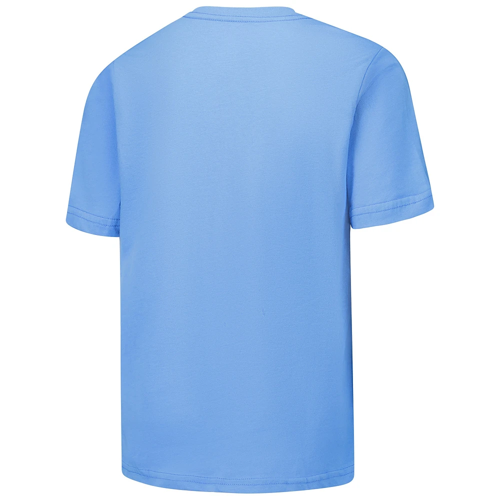 Youth Light Blue Tennessee Titans Oilers Throwback Stitched Up Retro Logo T-Shirt