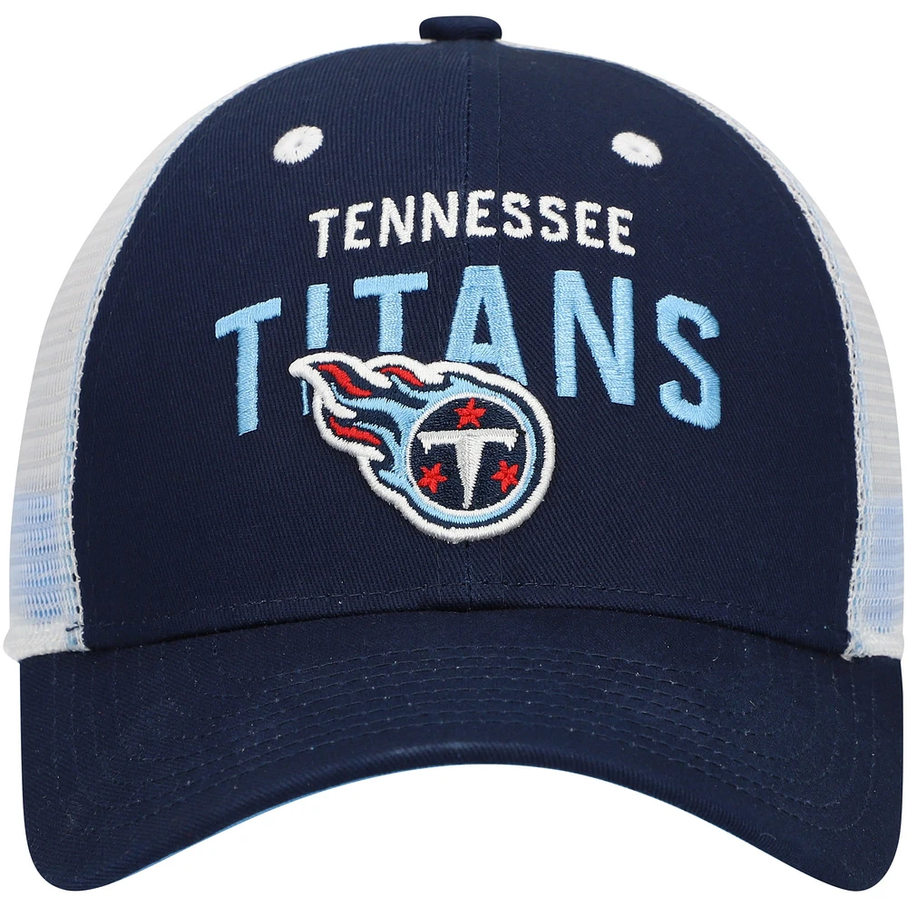 Youth Navy Tennessee Titans Core Lockup Trucker Adjustable Hat