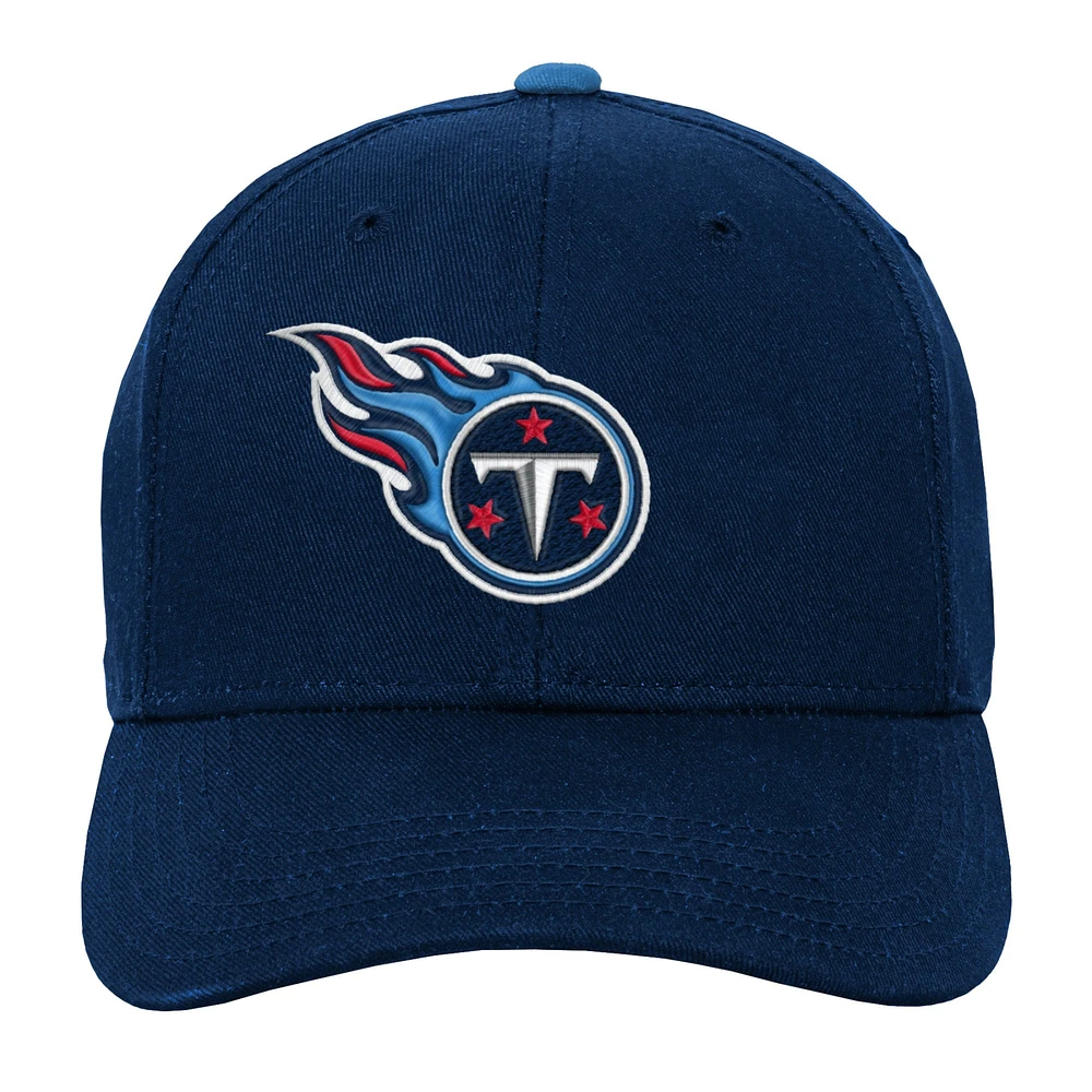 Youth Navy Tennessee Titans Team Pre-Curved Adjustable Hat