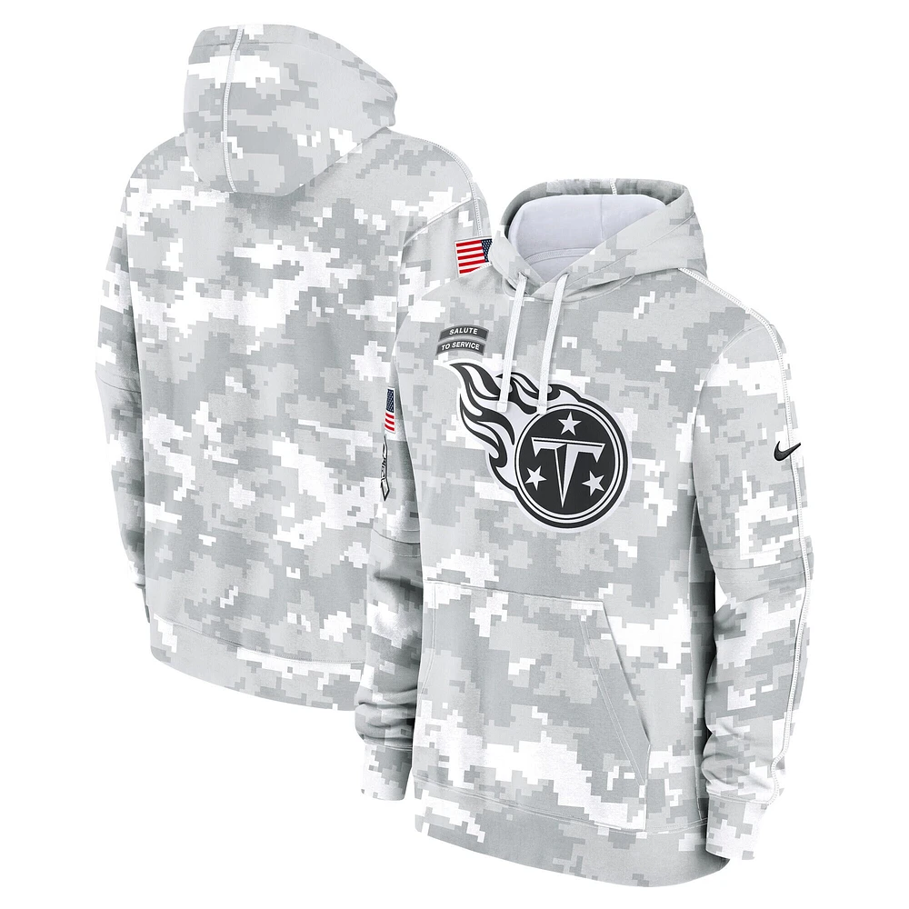Sweat à capuche Nike Tennessee Titans 2024 Salute To Service blanc/gris pour jeune