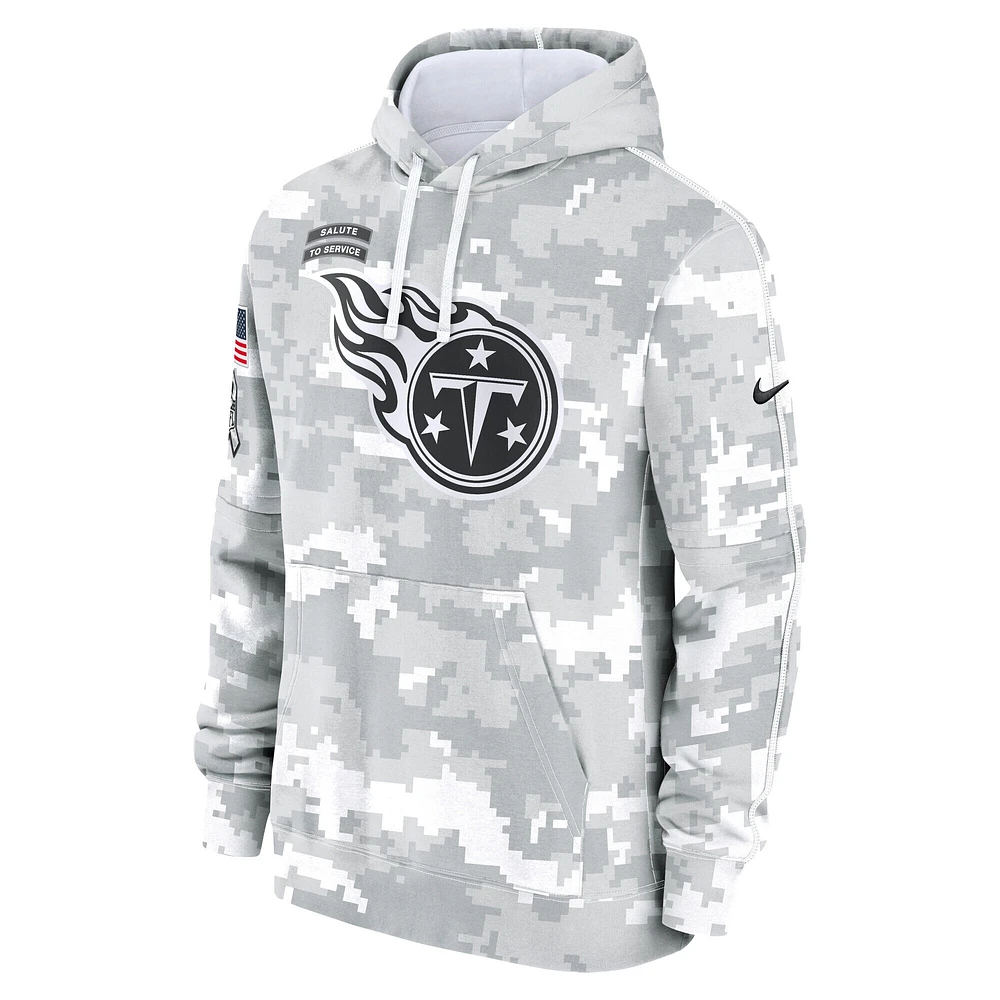 Sweat à capuche Nike Tennessee Titans 2024 Salute To Service blanc/gris pour jeune