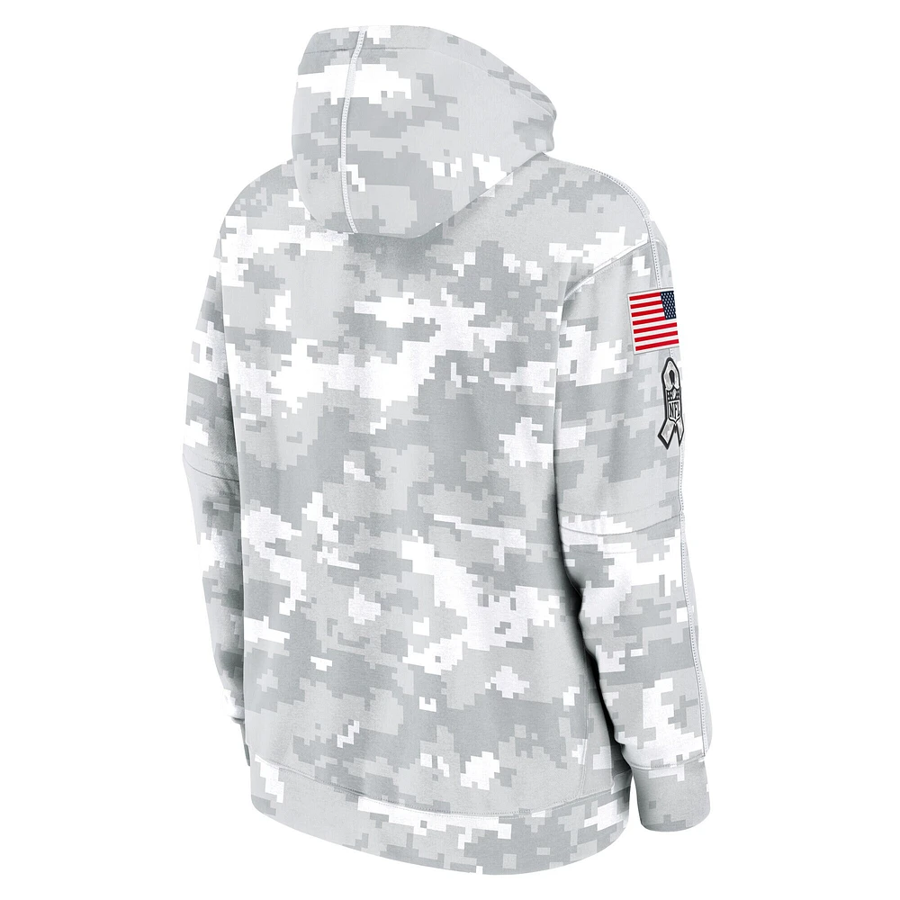 Sweat à capuche Nike Tennessee Titans 2024 Salute To Service blanc/gris pour jeune