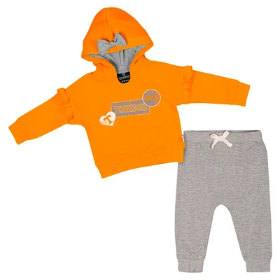 Ensemble sweat à capuche et pantalon en polaire pour fille Colosseum Tennessee Orange Volunteers Patches