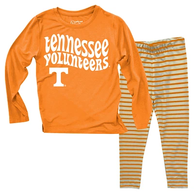 Ensemble haut à manches longues et leggings rayés tri-blend pour bébé Wes & Willy Tennessee Volunteers