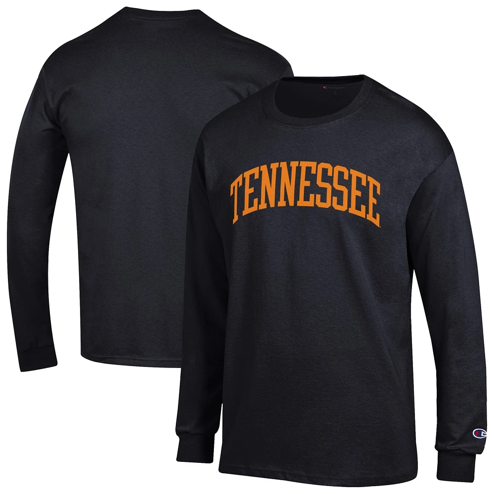 Men's Champion Black Tennessee Volunteers Basic Arch Long Sleeve T-Shirt
