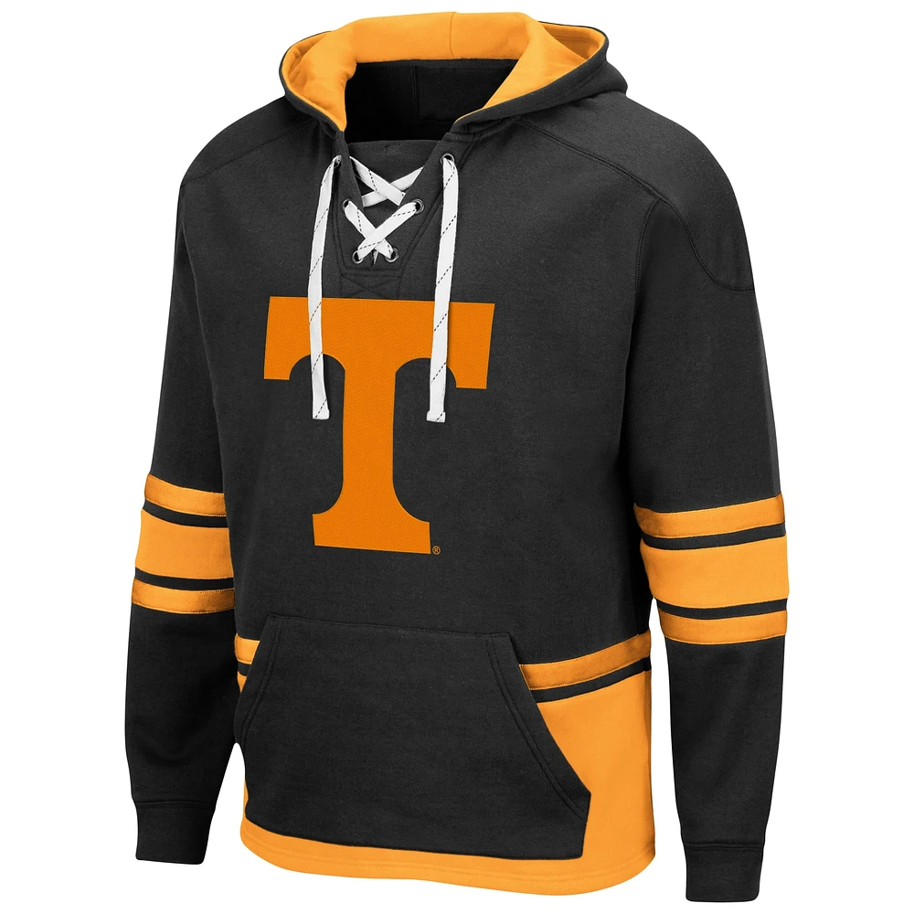 Men's Colosseum Black Tennessee Volunteers Lace Up 3.0 Pullover Hoodie