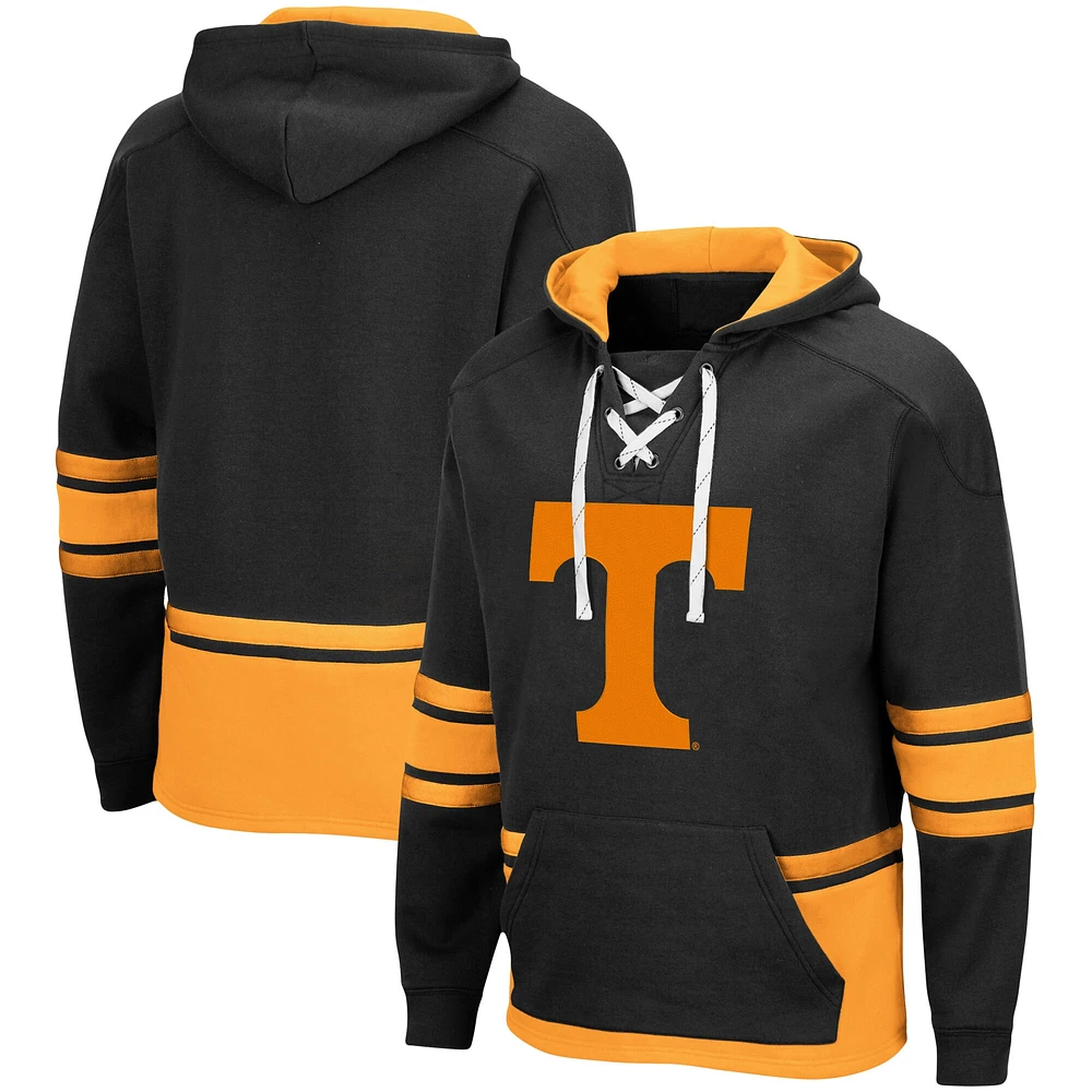 Men's Colosseum Black Tennessee Volunteers Lace Up 3.0 Pullover Hoodie